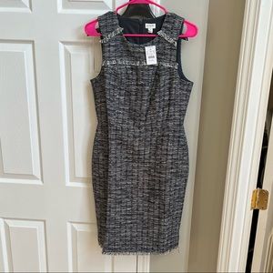 J. Crew Factory Black and Gray Midi Dress